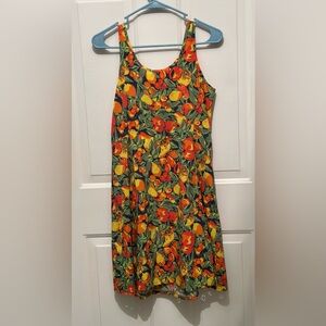 NWT Toad&Co Orange Yellow Green Sleeveless Floral Summer Dress, Sz XS, Women